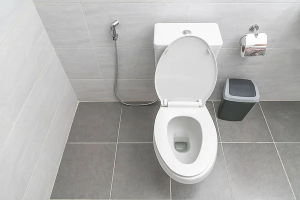 Städa toaletten i badrummet. kopieringsutrymme — Stockfoto