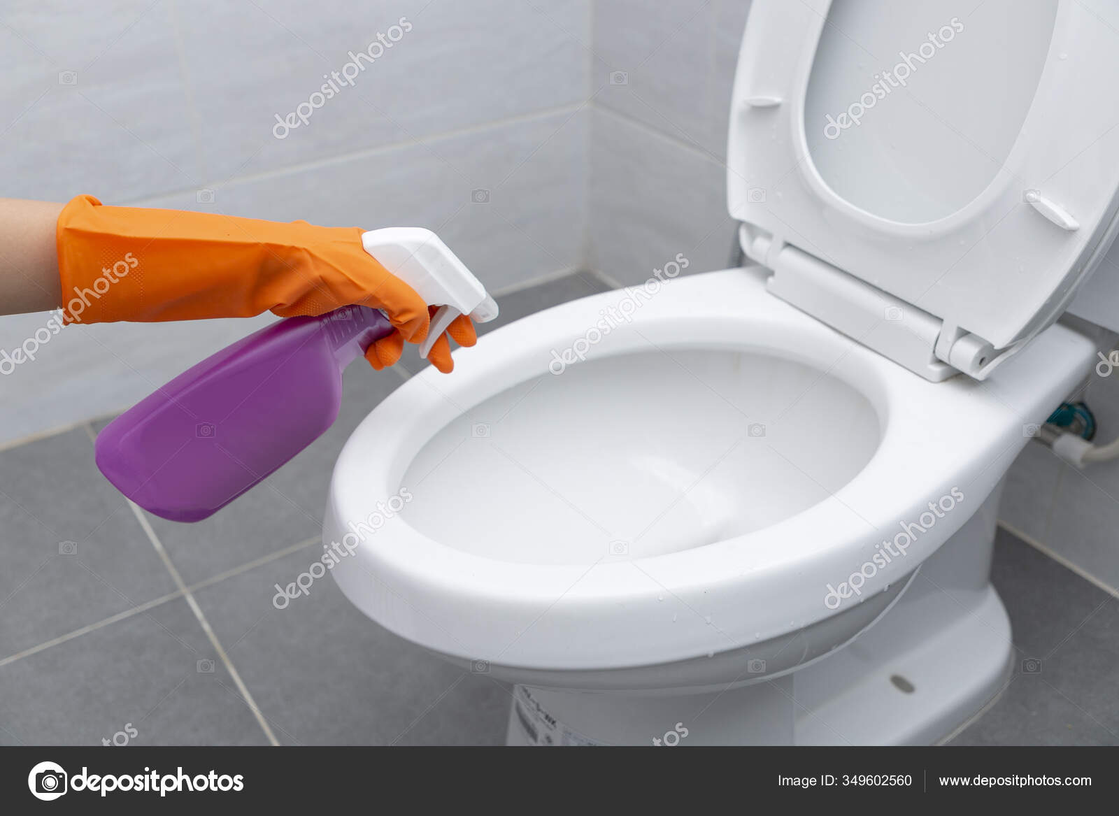 Hands Women Wiping Clean Toilet Seat Stock Photo by ©jayzynism