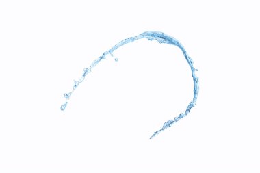 Beyaz arka planda su sıçraması var. Temiz su konsepti. seçici odak