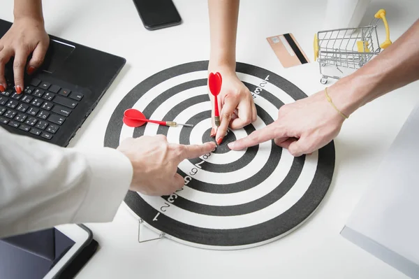 Gli Imprenditori Indicano Idee Cooperazione Lavoro Squadra Porterà Successo — Foto Stock