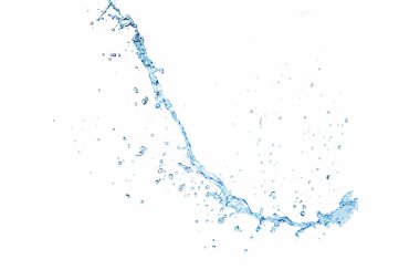 Beyaz arka planda su sıçraması var. Temiz su konsepti. seçici odak