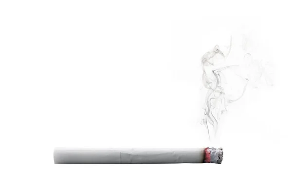 Smoking Cigarette Isolated White Background — Stock Photo, Image