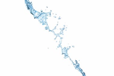 Beyaz arka planda su sıçraması var. Temiz su konsepti. seçici odak