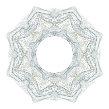 Guilloche tasarım sertifikası, diploma ve banka notu için dekoratif unsur