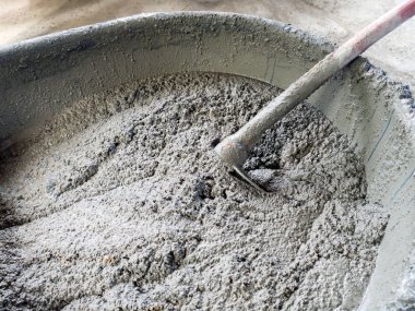 Kat ev inşa için hazır karışık beton çimento harç doku.