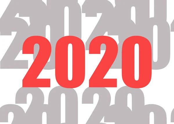 Happy New 2020 Year Red 2020 Illustration Grey 2020 Pattern — Stock Photo, Image