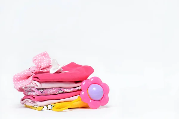 Это девочка розовая тема Baby Shower или детский сад фон — стоковое фото