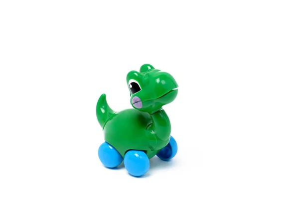 Clockwork plastic speelgoed groene dinosaur / draak — Stockfoto