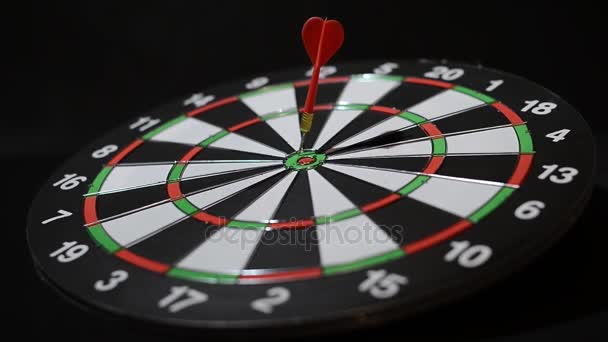 Darts Hitting Board — Stock Video