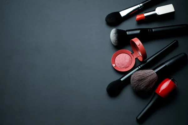 Cosmetics Brushes White Background — Stock Photo, Image