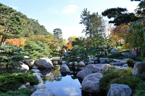 En japansk trädgård — Stockfoto