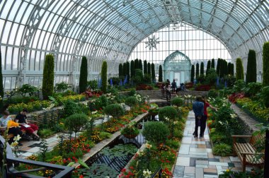 Saint Paul, Minnesota Haziran 2017: Yaz çiçek göster: Como Hayvanat Bahçesi ve St Paul, Mn limonlukta batık bahçesinde.