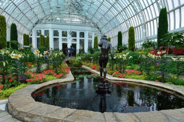 Saint Paul, Minnesota Haziran 2017: Yaz çiçek göster: Como Hayvanat Bahçesi ve St Paul, Mn limonlukta batık bahçesinde.