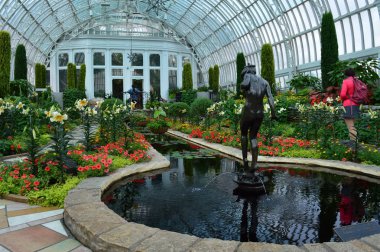 Saint Paul, Minnesota Haziran 2017: Yaz çiçek göster: Como Hayvanat Bahçesi ve St Paul, Mn limonlukta batık bahçesinde.