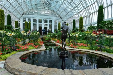 Saint Paul, Minnesota Haziran 2017: Yaz çiçek göster: Como Hayvanat Bahçesi ve St Paul, Mn limonlukta batık bahçesinde.