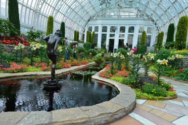 Saint Paul, Minnesota Haziran 2017: Yaz çiçek göster: Como Hayvanat Bahçesi ve St Paul, Mn limonlukta batık bahçesinde.