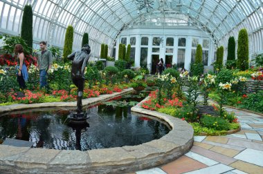 Saint Paul, Minnesota Haziran 2017: Yaz çiçek göster: Como Hayvanat Bahçesi ve St Paul, Mn limonlukta batık bahçesinde.