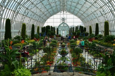 Saint Paul, Minnesota Haziran 2017: Yaz çiçek göster: Como Hayvanat Bahçesi ve St Paul, Mn limonlukta batık bahçesinde.