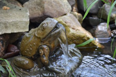Bir kurbağa heykel