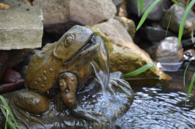 Bir kurbağa heykel