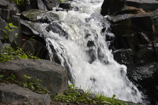 Vattenfall på park — Stockfoto