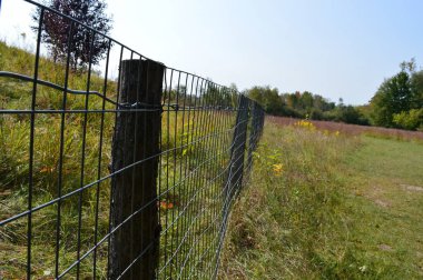 Çayır manzarada çit