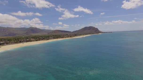 Hawaii Oahu anténu Maili Beach Park — Stock video