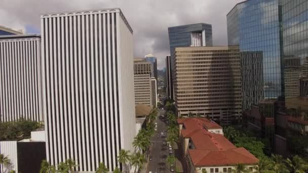 Antenne Down Town Honolulu, Hawaï — Stockvideo