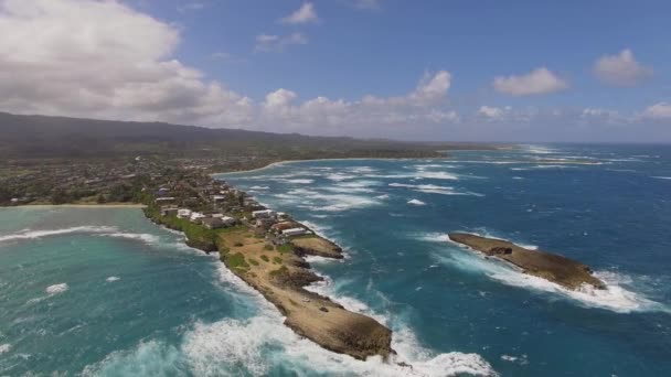 Aerial Laie punkt staten vägkanten Hawaii — Stockvideo
