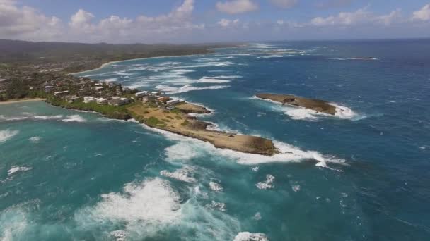 Aerial Laie punkt staten vägkanten Hawaii — Stockvideo