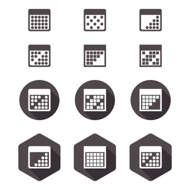 Takvim düz Icon set