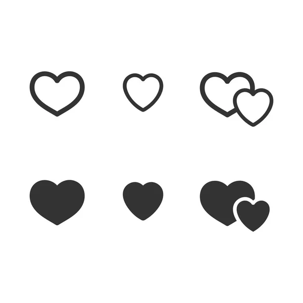 Heart icons set — Stock Vector