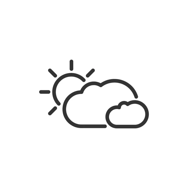 Wetter-Ikone Sonne in den Wolken — Stockvektor