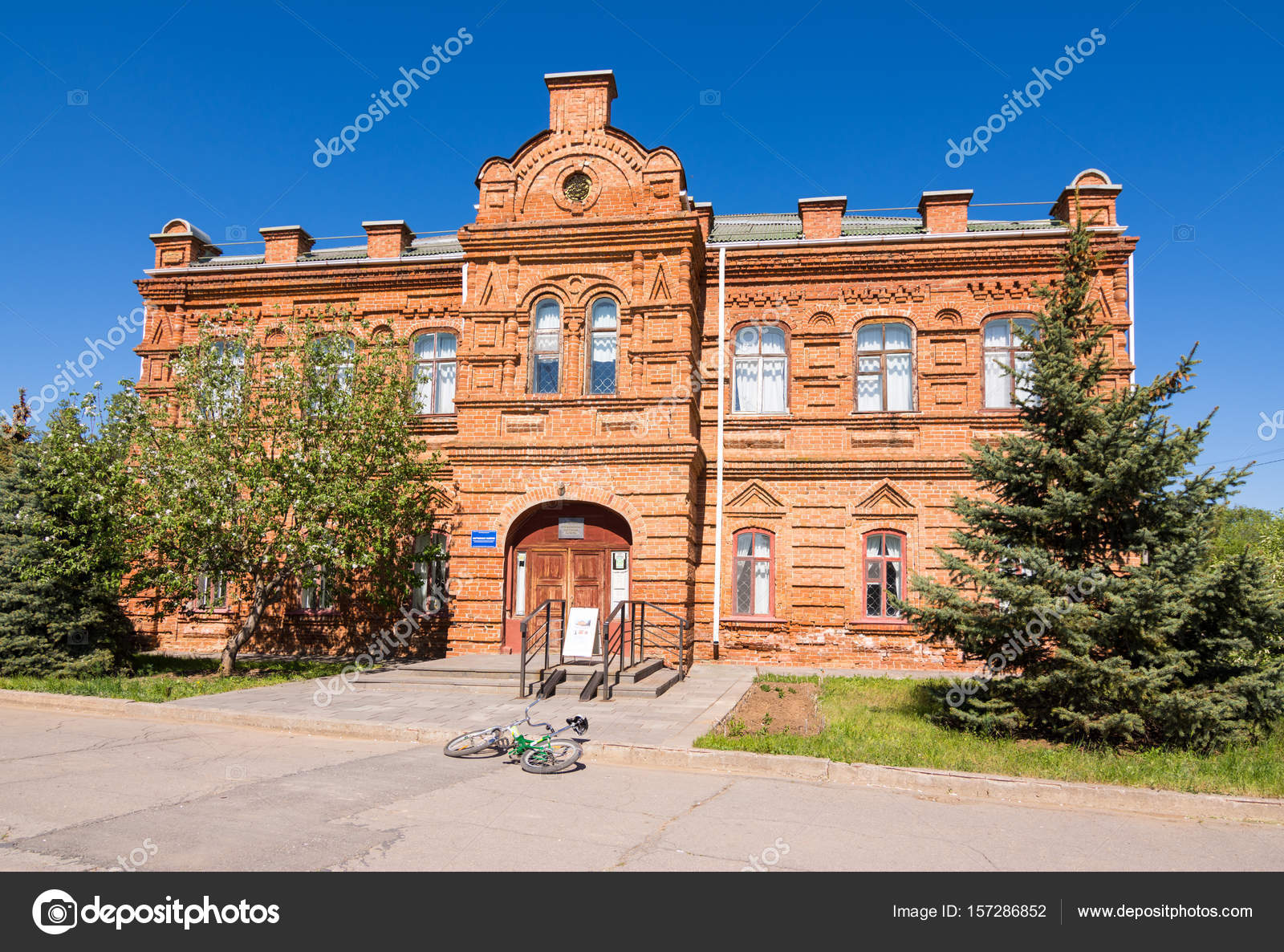 Volzhsky. Volgograd region. Russia 6 May 2017. The building is an art