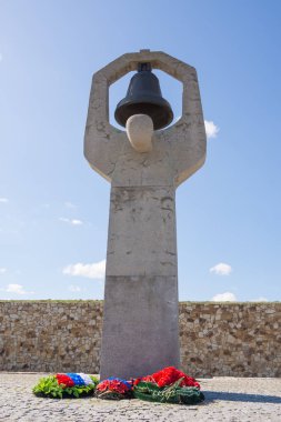 Volgograd. Rusya - 16 Nisan 2017 Savaş Anıtı bunlardan Sovyet savaş Memorial mezarlığında Stalingrad Savaşı Rossoshka Gorodishchensky bölgesinde köyde öldürüldü