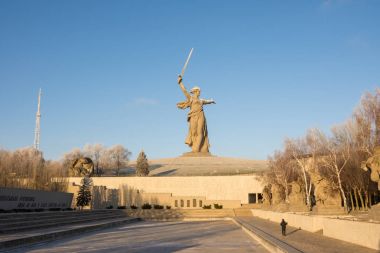 Volgograd. Rusya - 4 Ocak 2018. Heykel 