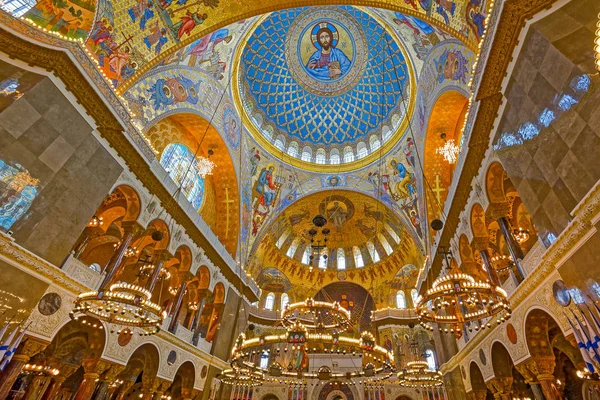 The painting on the dome of the Naval Cathedral of Saint Nichola — Stock Photo, Image