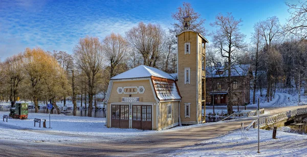 La antigua estación de bomberos de Fiskars, Finlandia — Foto de Stock