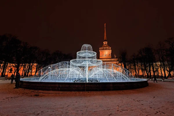 Sint-Petersburg Kerstverlichting straat — Stockfoto