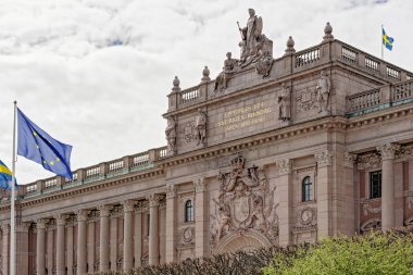 İsveç Parlamentosu Stockholm'de bina Arcitectural detay,