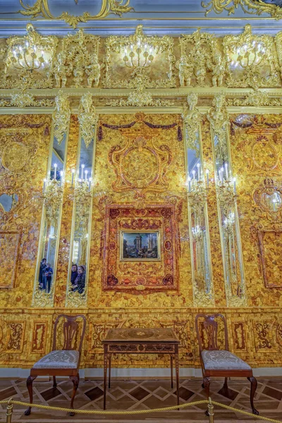 Petersburg Rusland Feb 2020 Onlangs Gerenoveerde Amber Room Amber Chamber — Stockfoto