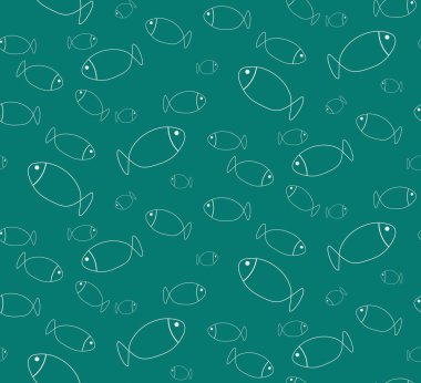 Desen ile balıkçı mavi