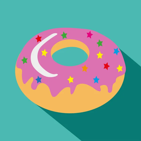 Pictogram Van Gekleurde Glazen Donut — Stockvector