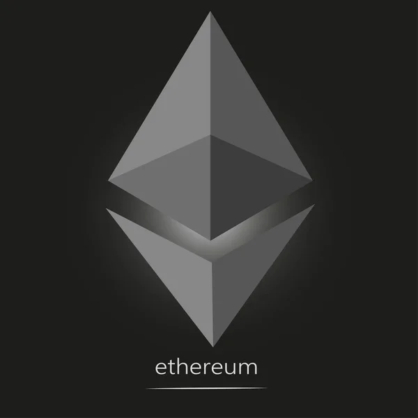 Ethereum Pictogram Zwart — Stockvector