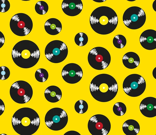 Desen Sarı Müzik Plakalı — Stok Vektör