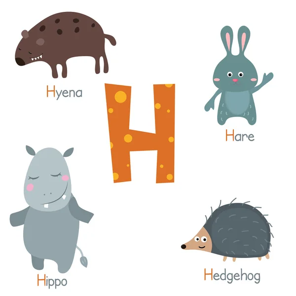 Cute zoo alphabet — Stock Vector