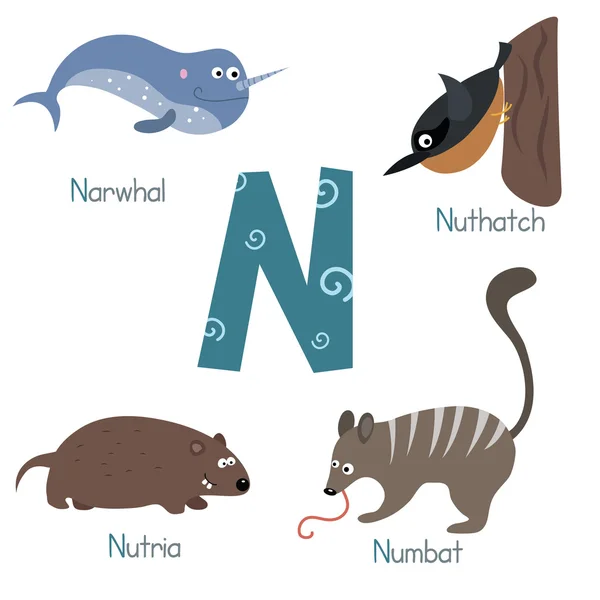 Alphabet zoo mignon — Image vectorielle