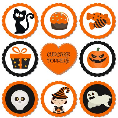 Cupcake toppers Cadılar Bayramı için.