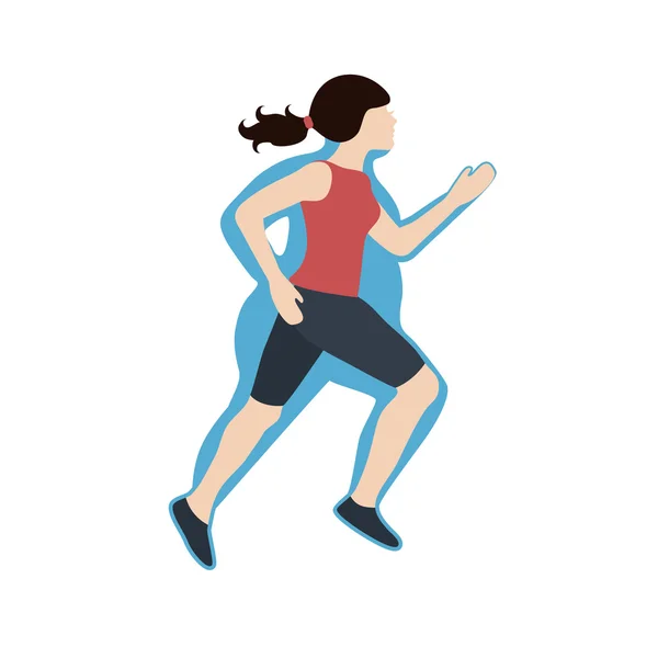 Mulher correndo ilustração vetorial —  Vetores de Stock