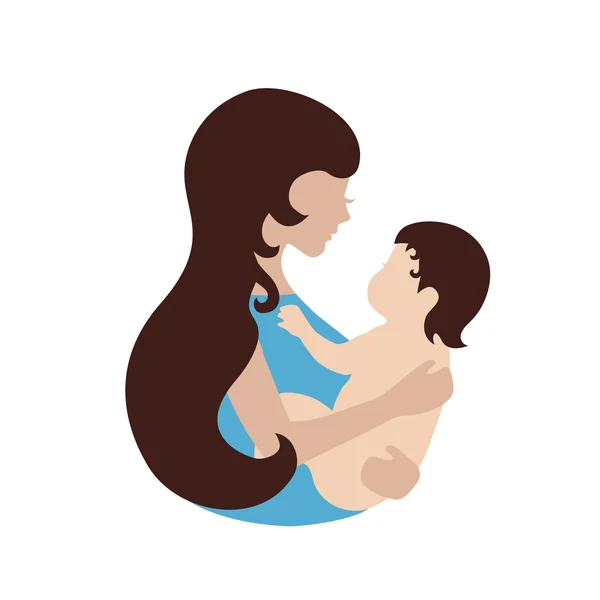 Mother and baby symbol — Stock Vector